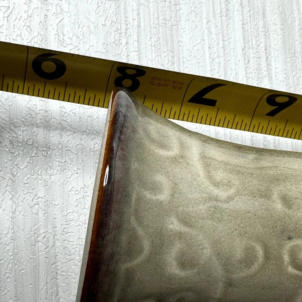 Set of 2‎ Ceramic Vases Beige Swirl Glaze Amber Interior Decorative Home Decor